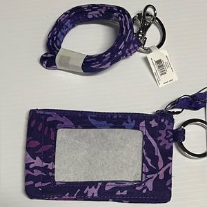 NWT Vera Bradley Zip ID case With Lanyard Style: Paisley Amethyst